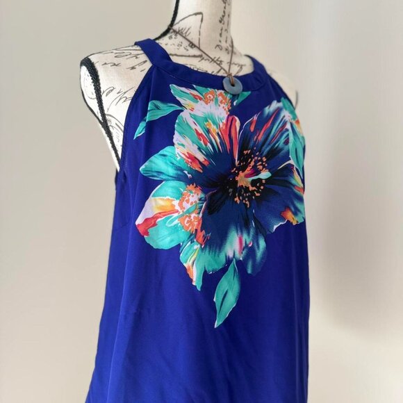 y2k hibiscus satin tunic - Picture 4 of 4